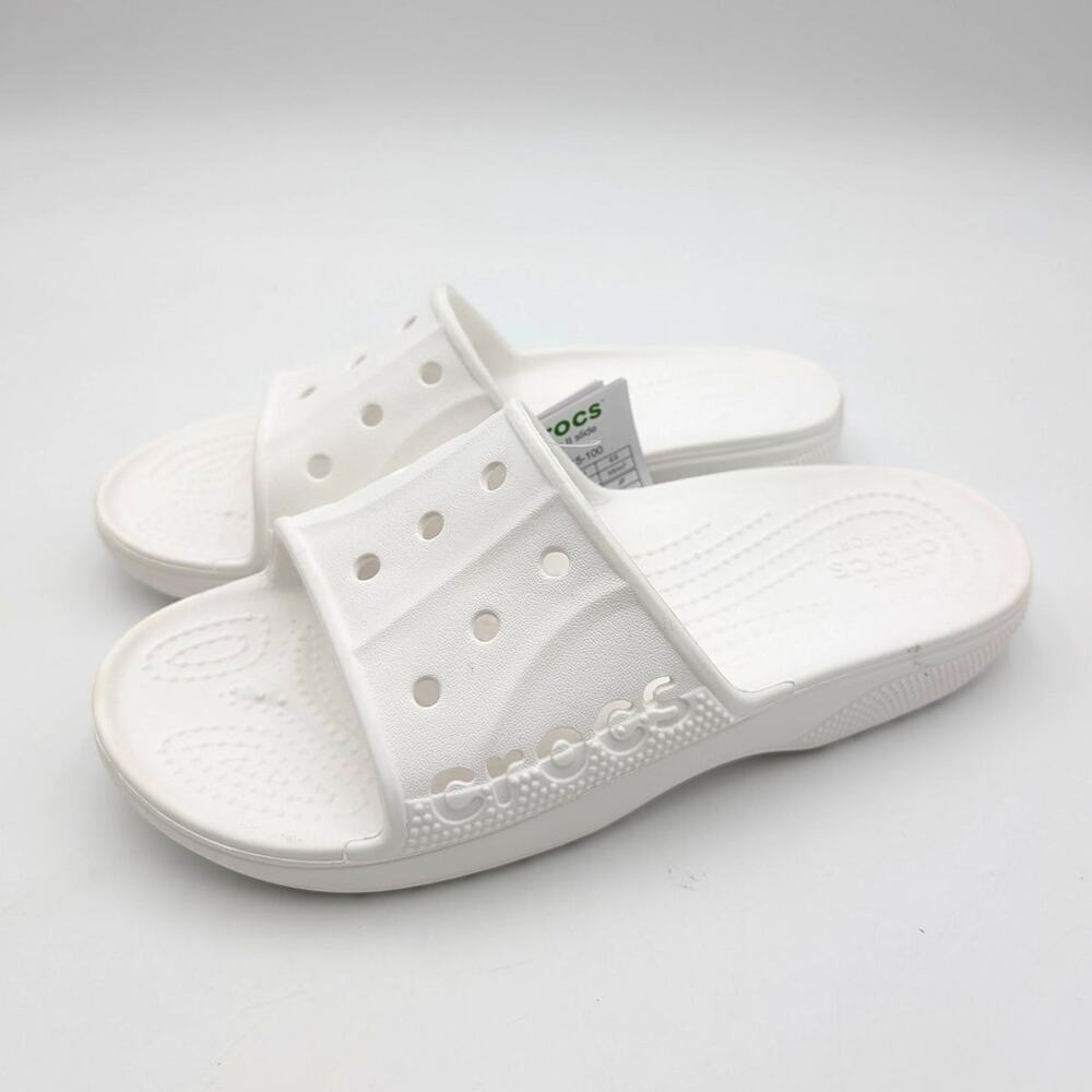 Crocs Bay II Slip On Slide Sandals Open Toe Unisex White Size USW7/M5 EU37.5
